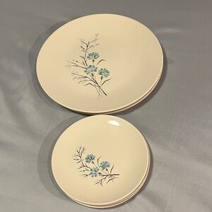 Taylor Smith & Taylor Floral China 3 Dinner Plates & 3 Bread and Butter plates